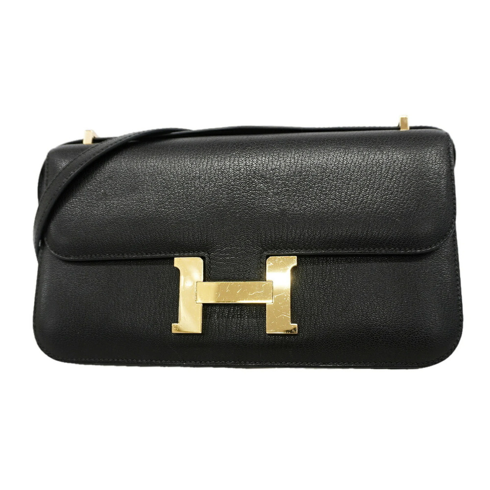 Hermes Shoulder Bag Constance Elan Miroir Chevre Mysore Black W Stamp Women's...